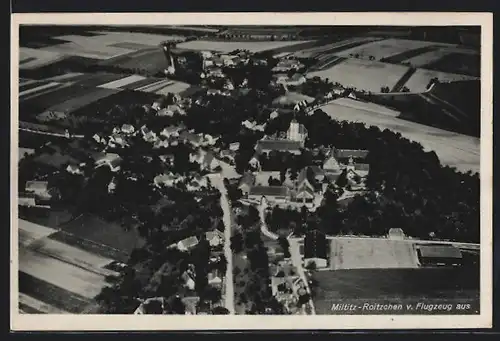 AK Miltitz-Roitzchen, Fliegeraufnahme des Ortes