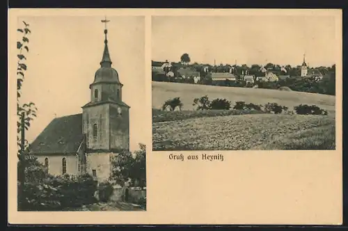 AK Heynitz, Dorfkirche, Panorama
