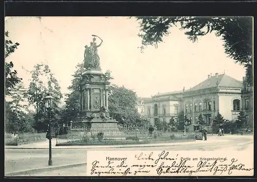 AK Hannover, Partie am Kriegerdenkmal