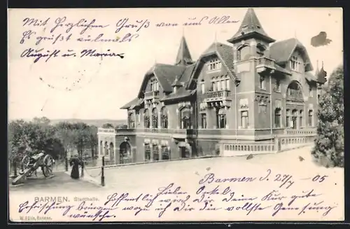 AK Barmen, Blick auf die Stadthalle