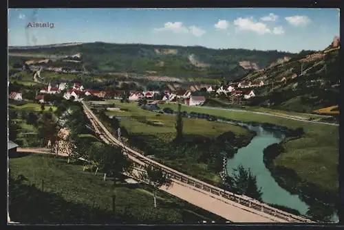 AK Aistaig, Ortsansicht aus der Vogelschau