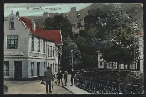 AK Münstereifel, Blick auf die Burgruine