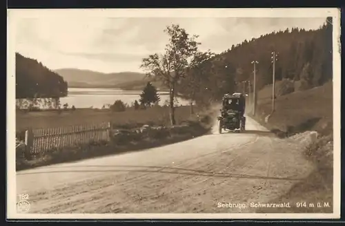 AK Schluchsee, Partie auf dem Feldweg mit einem Kraftfahrzeugauto