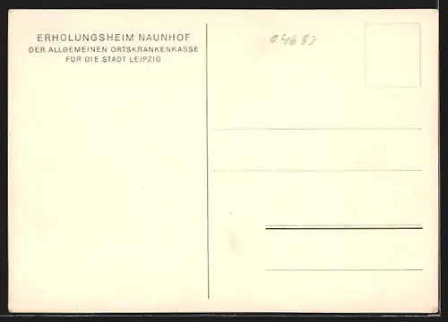 AK Naunhof, Erholungsheim der Allgemeinen Ortskrankenkasse Leipzig, Kegelbahn