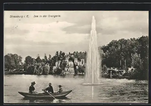 AK Strassburg i. E., See in der Orangerie