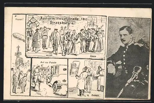 AK Strassburg i. E., Aschermittwoch-Parade, Zahlmeister-Aspirant a. D. Wolter