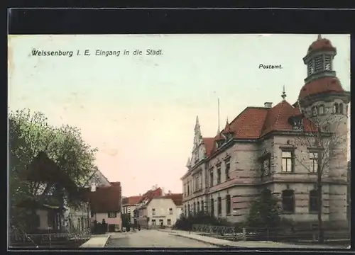 AK Weissenburg i. E., Eingang in die Stadt, Postamt
