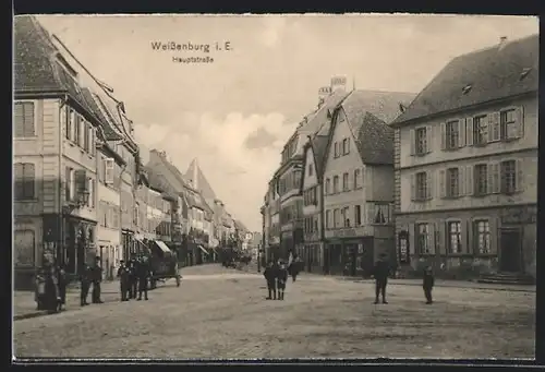 AK Weissenburg i. E., Blick in die Hauptstrasse