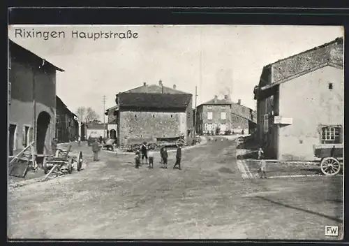 AK Rixingen, Kinder auf der Hauptstrasse