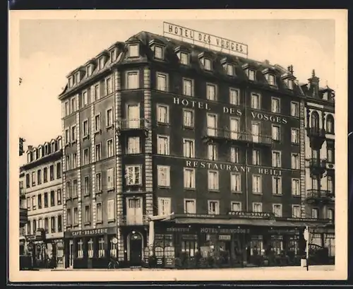 AK Strassburg i. E., Hotel des Vosges, Place de la Gare 3