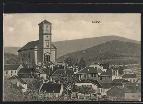 AK Lusse, Ortspartie mit Kirche
