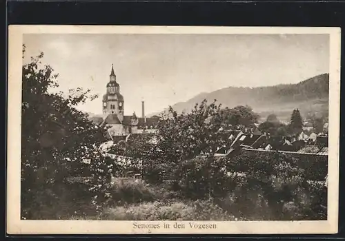 AK Senones, Ortspartie mit Kirche