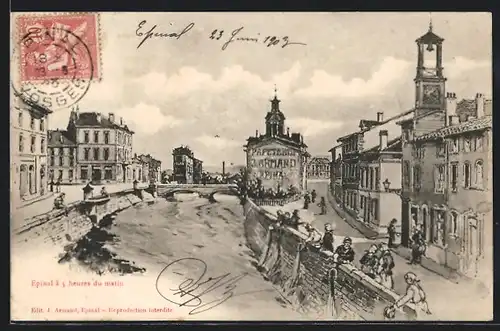 AK Épinal, Panorama à 5 heures du matin