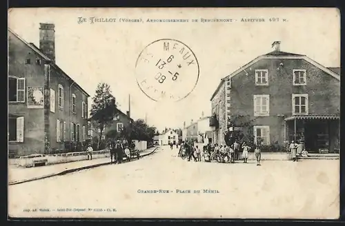 AK Le Thillot-Remiremont, Grande-Rue, Place du Ménil