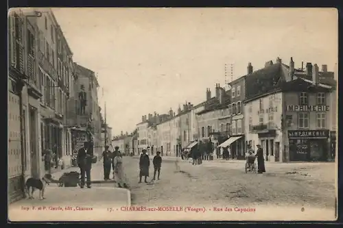 AK Charmes-sur-Moselle, Rue des Capucins, Strassenpartie