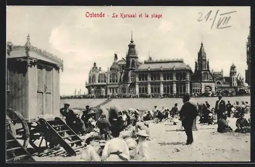 AK Ostende, Le Kursaal et la plage