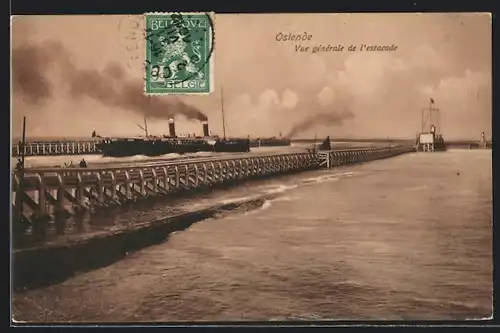 AK Ostende, Vue generale de l`estacade
