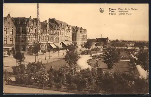 AK Ypres, Place de la Station