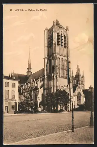 AK Ypres, Eglise St. Martin