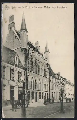 AK Ypres, La Poste, Ancienne Maison des Templiers