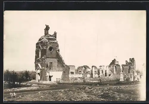 Foto-AK Gheluvelt, Kirch-Ruine