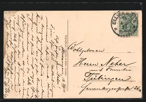 AK Ellwangen, Totalansicht mit Kirche