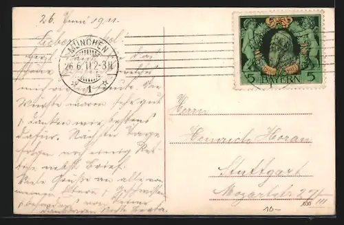 AK München, Feldherrnhalle und Theatiner Hofkirche