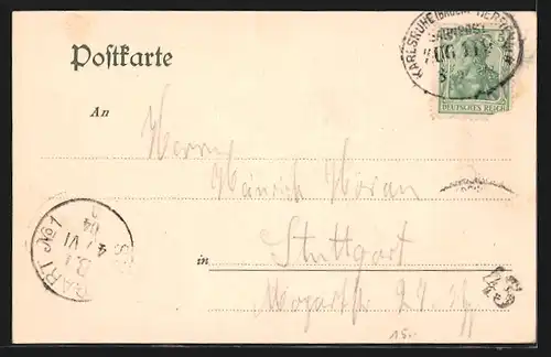 AK Herrenalb, Teilansicht mit Falkenstein