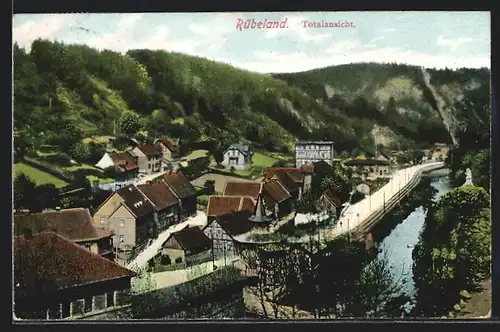 AK Rübeland / Harz, Totalansicht mit Fluss