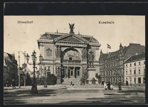 AK Düsseldorf, Kunsthalle mit Denkmal