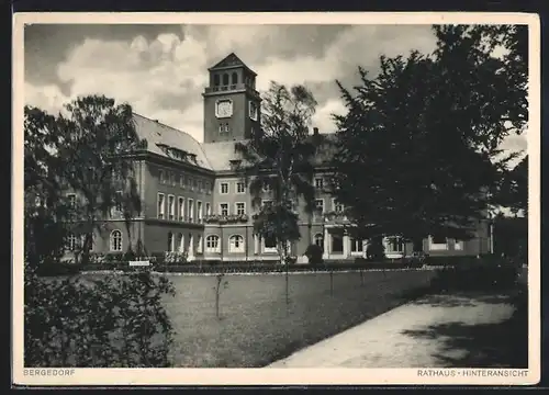 AK Hamburg-Bergedorf, Rathaus, Hinteransicht