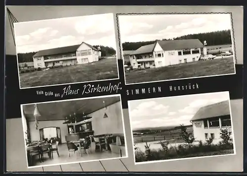 AK Simmern / Hunsrück, Haus Birkenhof, Aussenansichten, Innenansicht auf Speiseraum