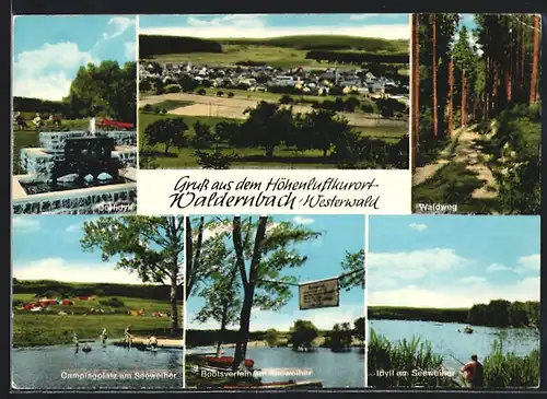 AK Waldernbach /Westerwald, Bootsverleih am Seeweiher, Campingplatz, Dorfidyll