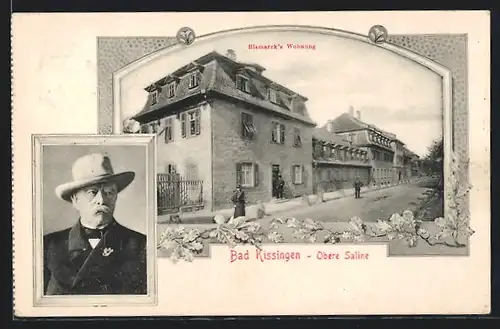 AK Kissingen, Obere Saline mit Bismarck`s Wohnung, Portrait