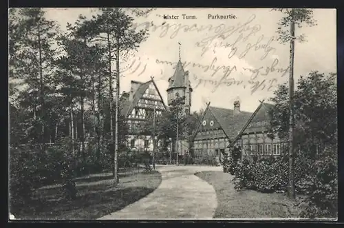 AK Hannover, Weg zum Gasthaus Lister Turm F. Hartmann