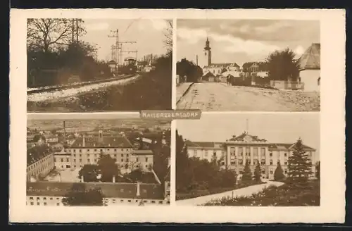 AK Wien-Kaiserebersdorf, Kloster, Strassenpartie mit Kirche, Gebäudeansicht