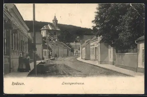 AK Wien-Rodaun, Liesingerstrasse mit Blick zur Kirche