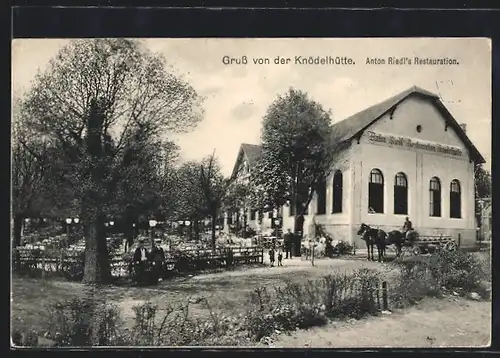 AK Wien, Anton Riedl`s Restauration Knödelhütte, mit Garten