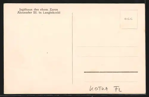 AK Langinkoski, Jagdhaus des ehem. Zaren Alexander III. von Russland