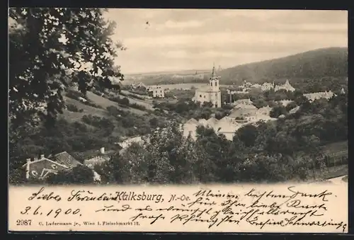 AK Wien, Ortsansicht Kalksburg mit Fernblick