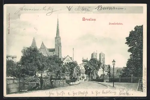 AK Breslau, Dombrücke, Kirche