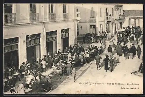 AK Oudjda, Rue de Maghrnia, Café Simon