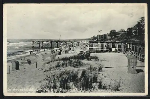 AK Neuhäuser, Strand mit Badeanstalt