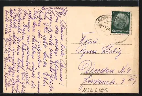 AK Liegnitz, Gabeljürge mit Altem Rathaus