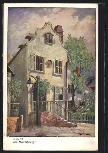 Künstler-AK Wien, Haus am Kaunitzberg 21