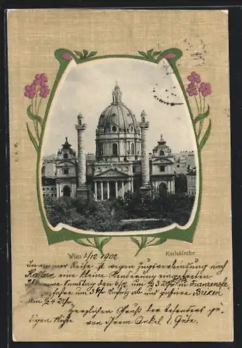 AK Wien, Blick zur Karlskirche