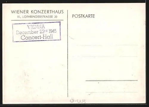 AK Wien, Konzerthaus, Lothringerstrasse 20