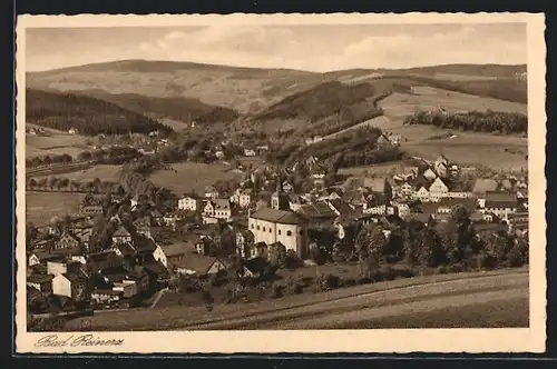 AK Bad Reinerz, Ortsansicht mit Kirche