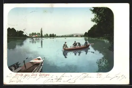 AK Bad Kudowa, Ruderboot auf den See