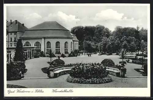 AK Bad Kudowa i. Schles., Blick auf die Wandelhalle